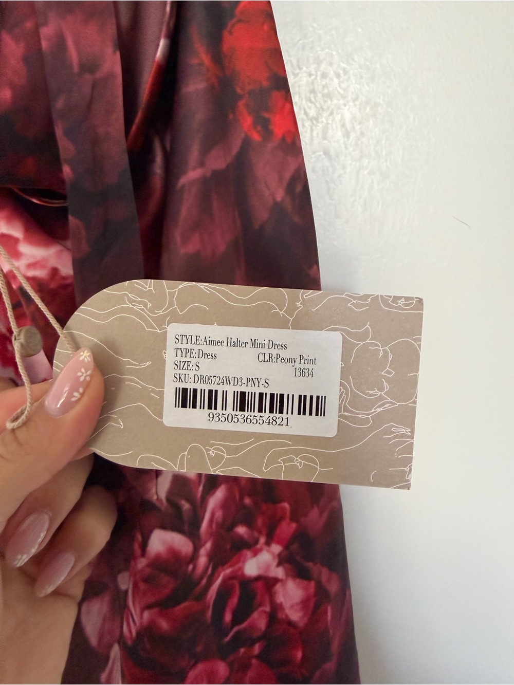 Meshki Burgundy and Red Floral Mini Dress - Picture 5 of 5
